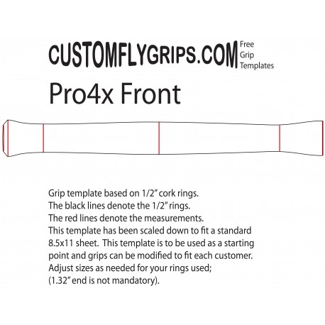 12" Pro4x Spey Free Grip Template