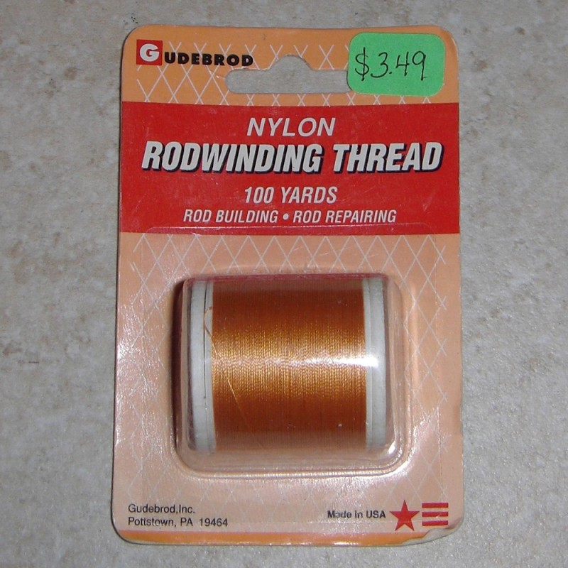 Gudebrod Nylon Size D Thread spool 100 yd Orange #221 