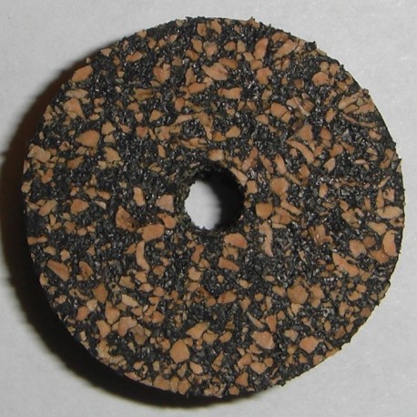 Black Dark Spotted Rubberized Cork Rings 1/2" with 1/4" Center Hole