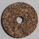 Brown Large Grain Rubberized Cork Rings 1/2" with 1/4" Center Hole
